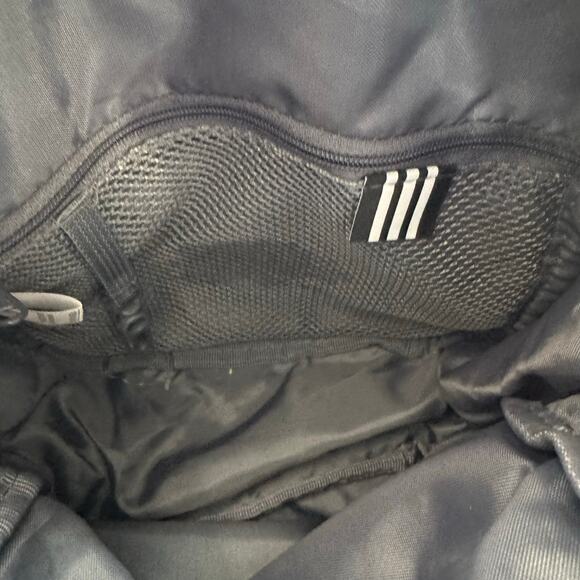 Adidas Mini Backpack Small Travel Bag Gray Gold Zipper Logo - Picture 5 of 6